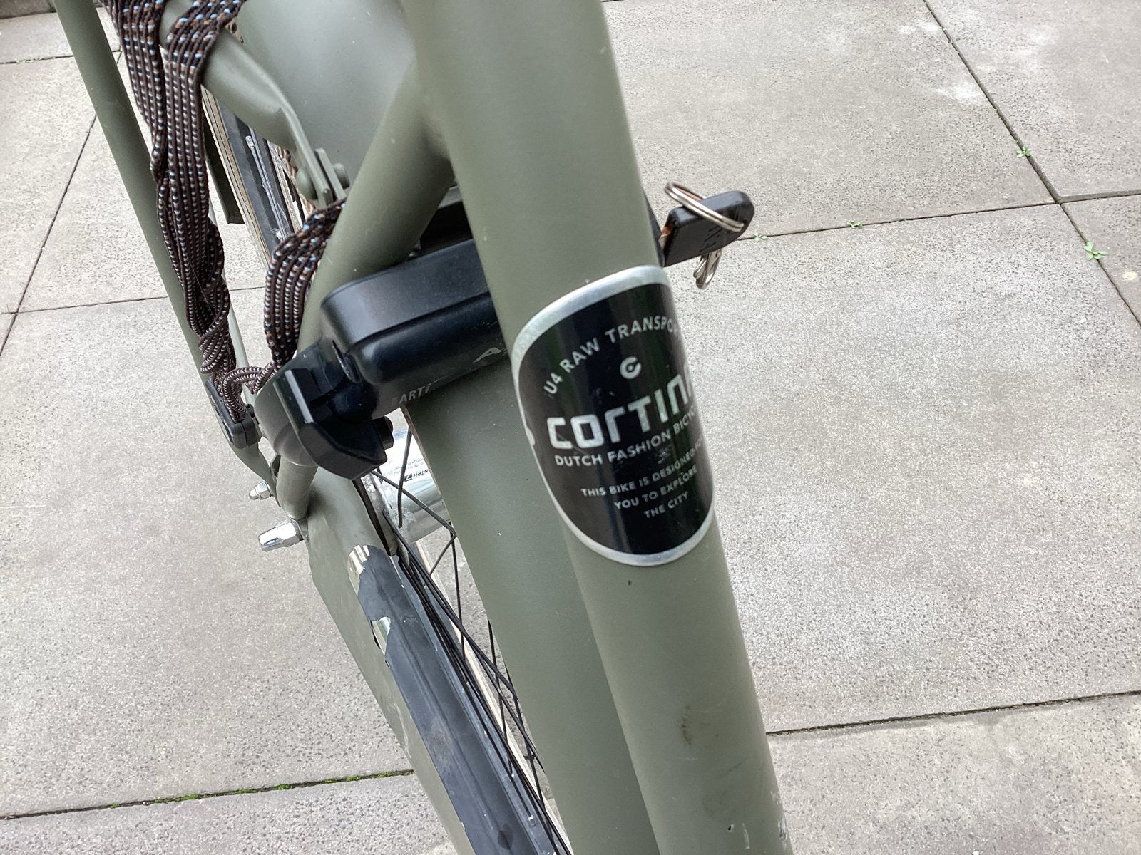 Cortina U4 Raw Transportfiets - Olijfgroen, Gebruikt, Versnellingen, 50 tot 53 cm, Trommelrem
