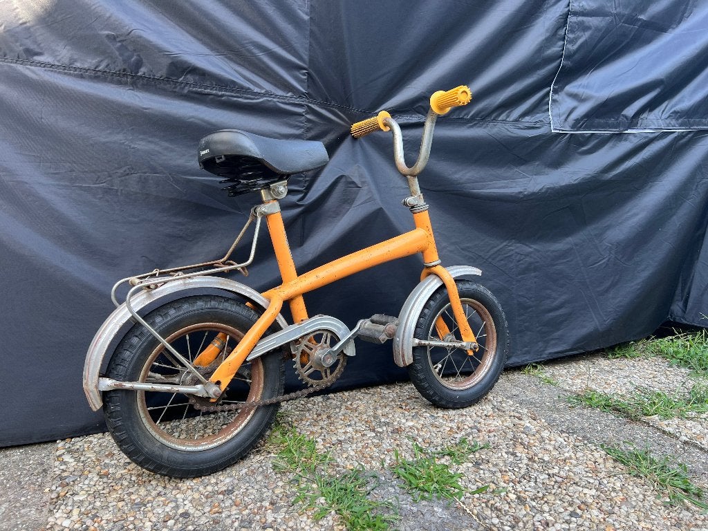 Retro fietsje / kinderfiets, Fietsen en Brommers, Ophalen, Gebruikt, Terugtraprem, Minder dan 16 inch