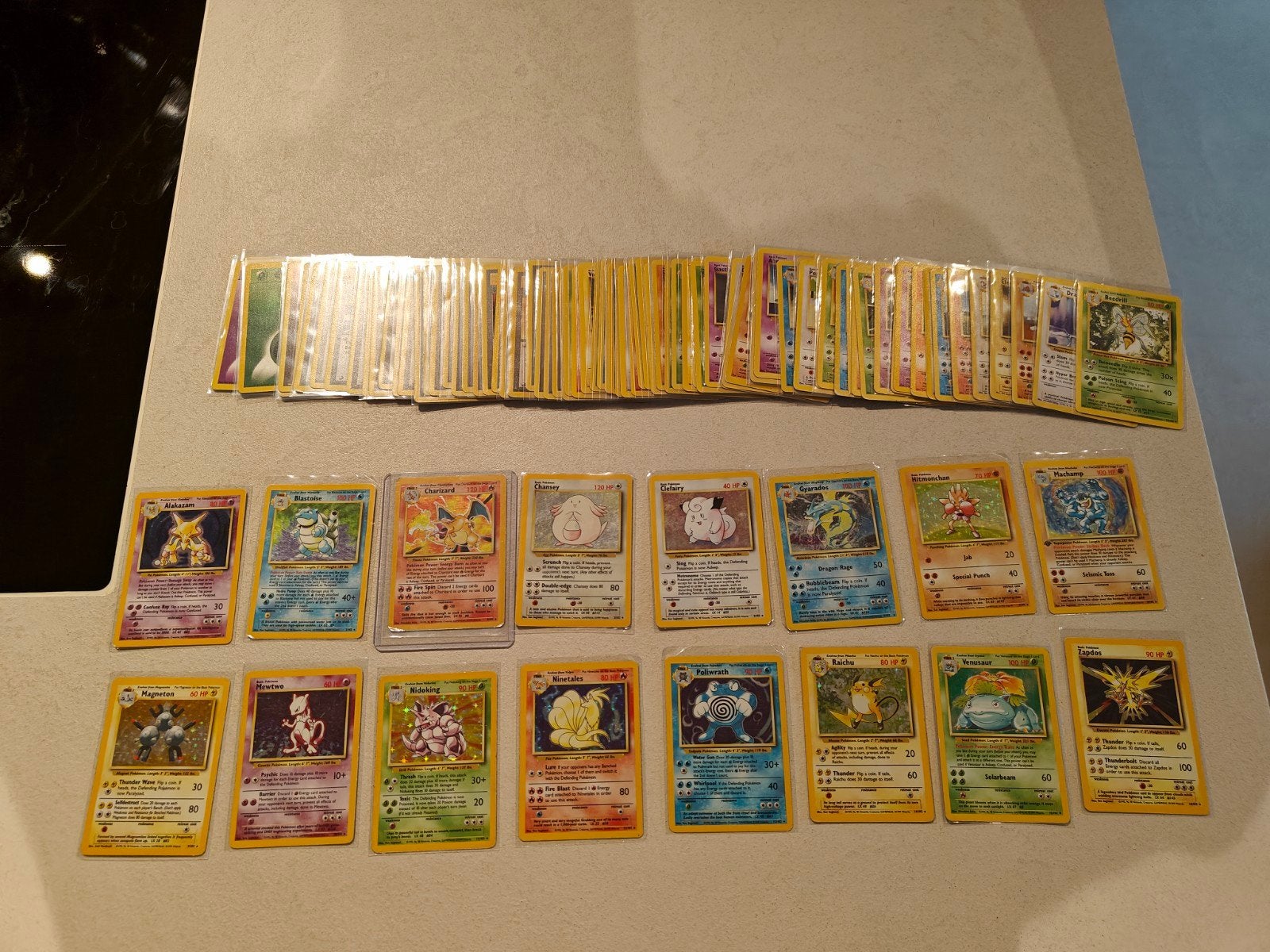 Pokémon WOTC 1996 base set ENG compleet 102/102 kaarten, Ophalen of Verzenden, Gebruikt, Meerdere kaarten