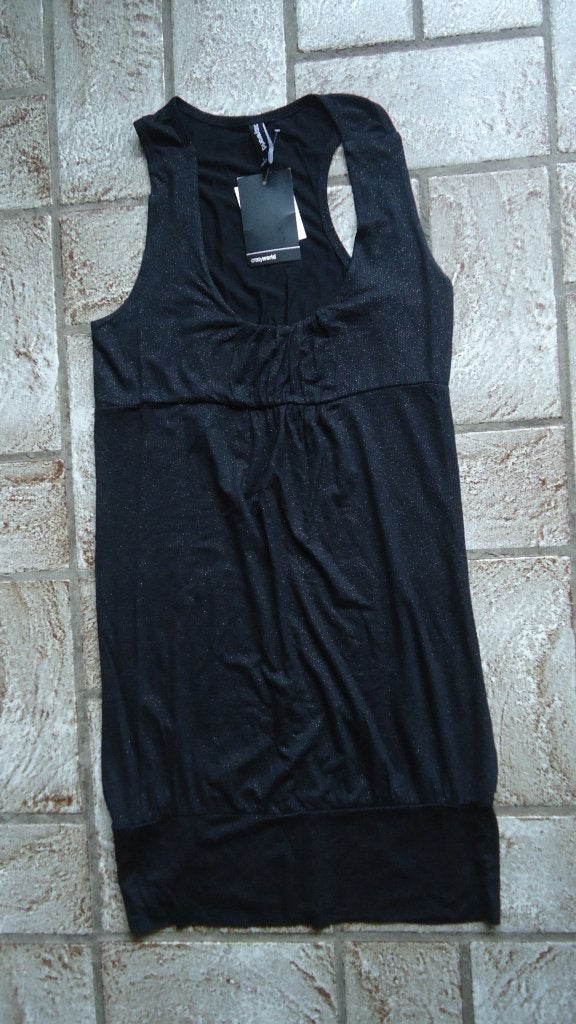 Nieuwe jurk met glitter, Zwart, Maat 42/44 (L), Nieuw, Ophalen of Verzenden