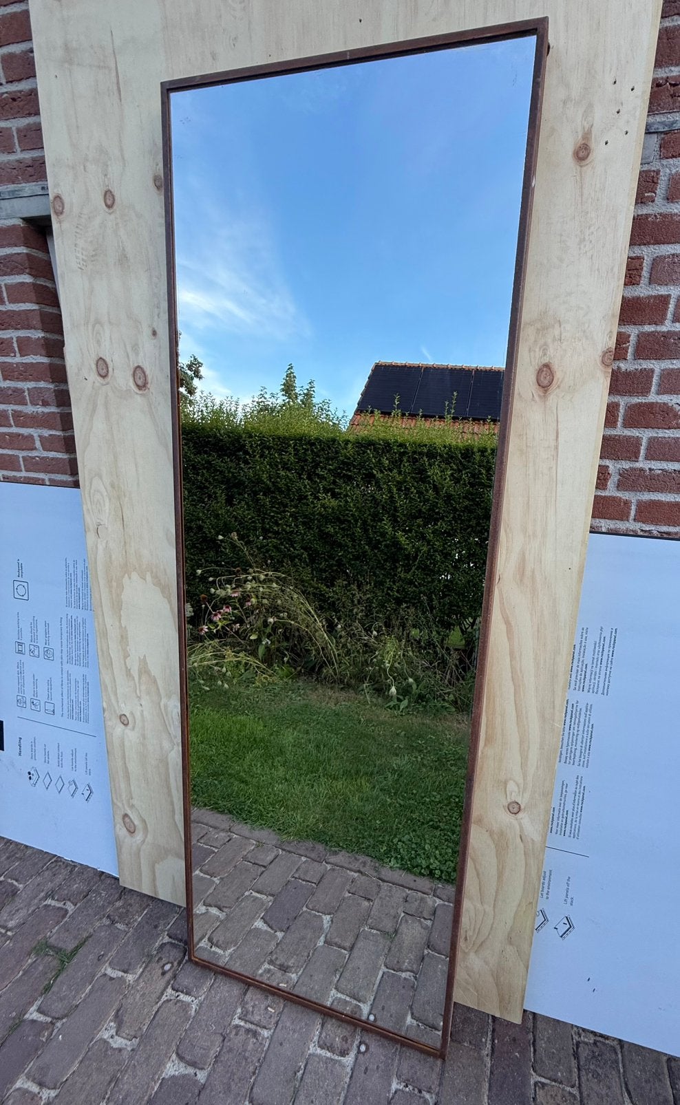 Gave robuuste spiegel, Huis en Inrichting, Woonaccessoires | Spiegels, Ophalen, Zo goed als nieuw, Rechthoekig, Minder dan 100 cm