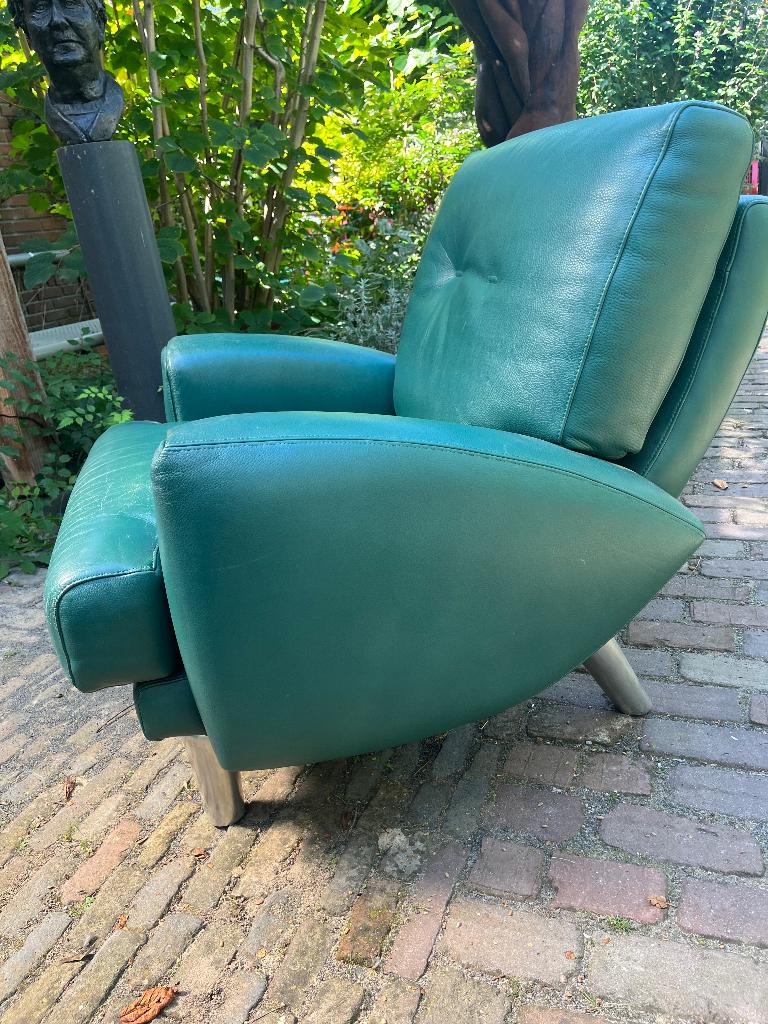 Leolux Hugo de Ruiter Bobo Rock and Roll Fauteuil leer, Huis en Inrichting, Fauteuils, Ophalen, 75 tot 100 cm, Leer, Zo goed als nieuw