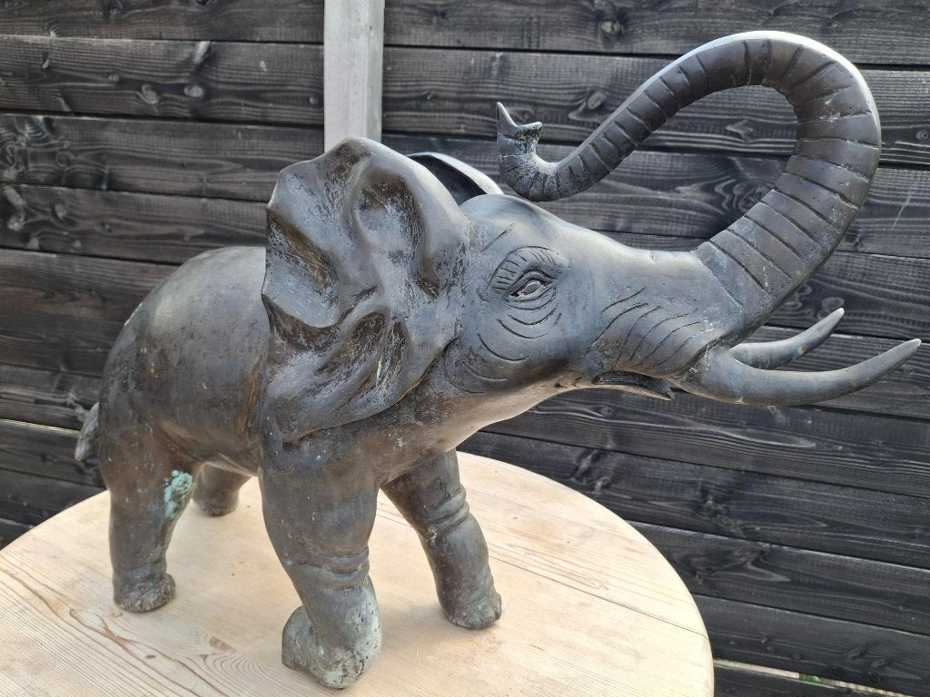 Grote Vintage Olifant koper/messing, Antiek en Kunst, Ophalen, Koper