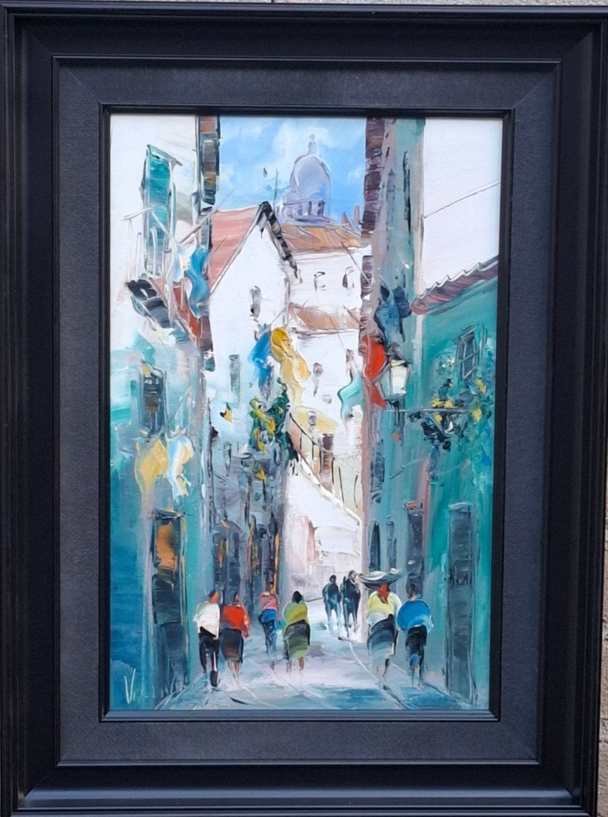 Virgilio Costa (1943),Vui de Montmatre. Olie/doek. 37/50 cm., Ophalen, Doek, Impressionistisch, Gesigneerd