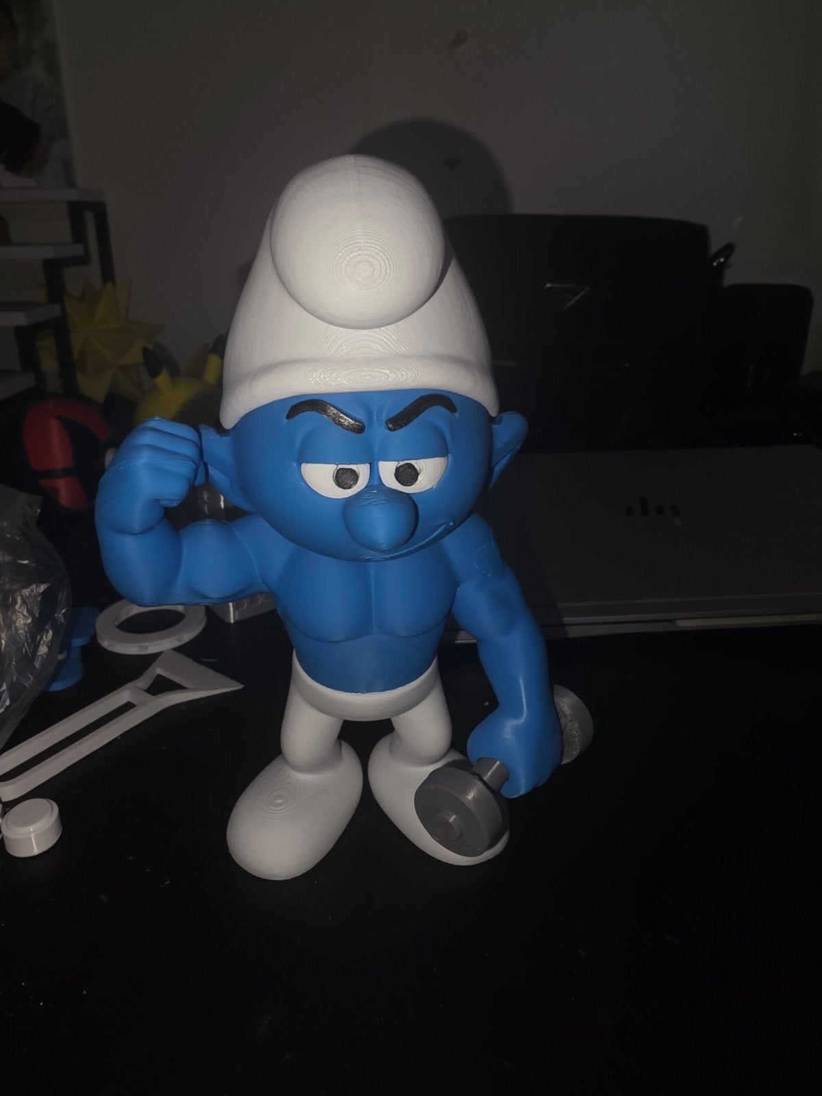 3D Geprinte Smurf met Halter - 18 cm, Ophalen of Verzenden