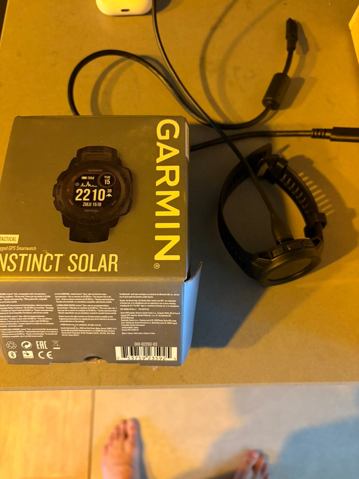 Garmin instinct solar 1 tactical, Ophalen, Zo goed als nieuw, Zwart, Android