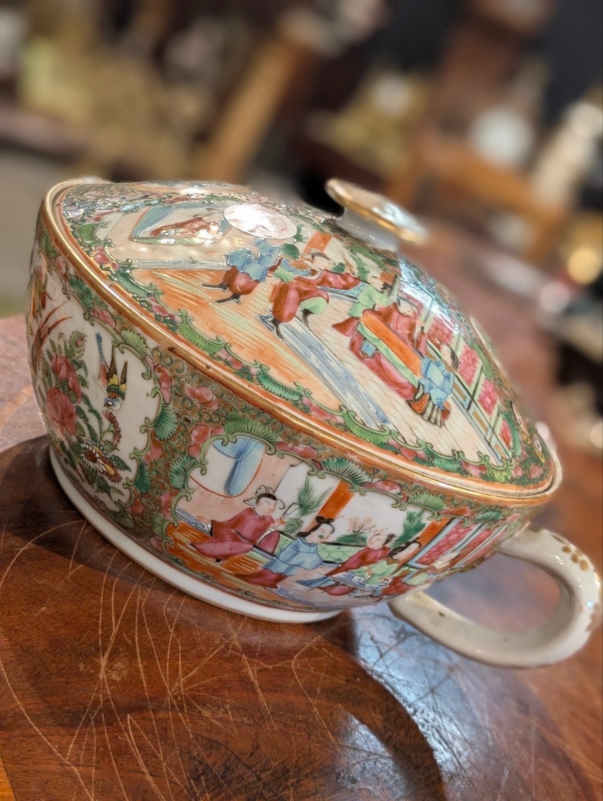 Antieke porseleinen pot 30 cm doorsnede €375, Antiek en Kunst, Antiek | Porselein, Ophalen