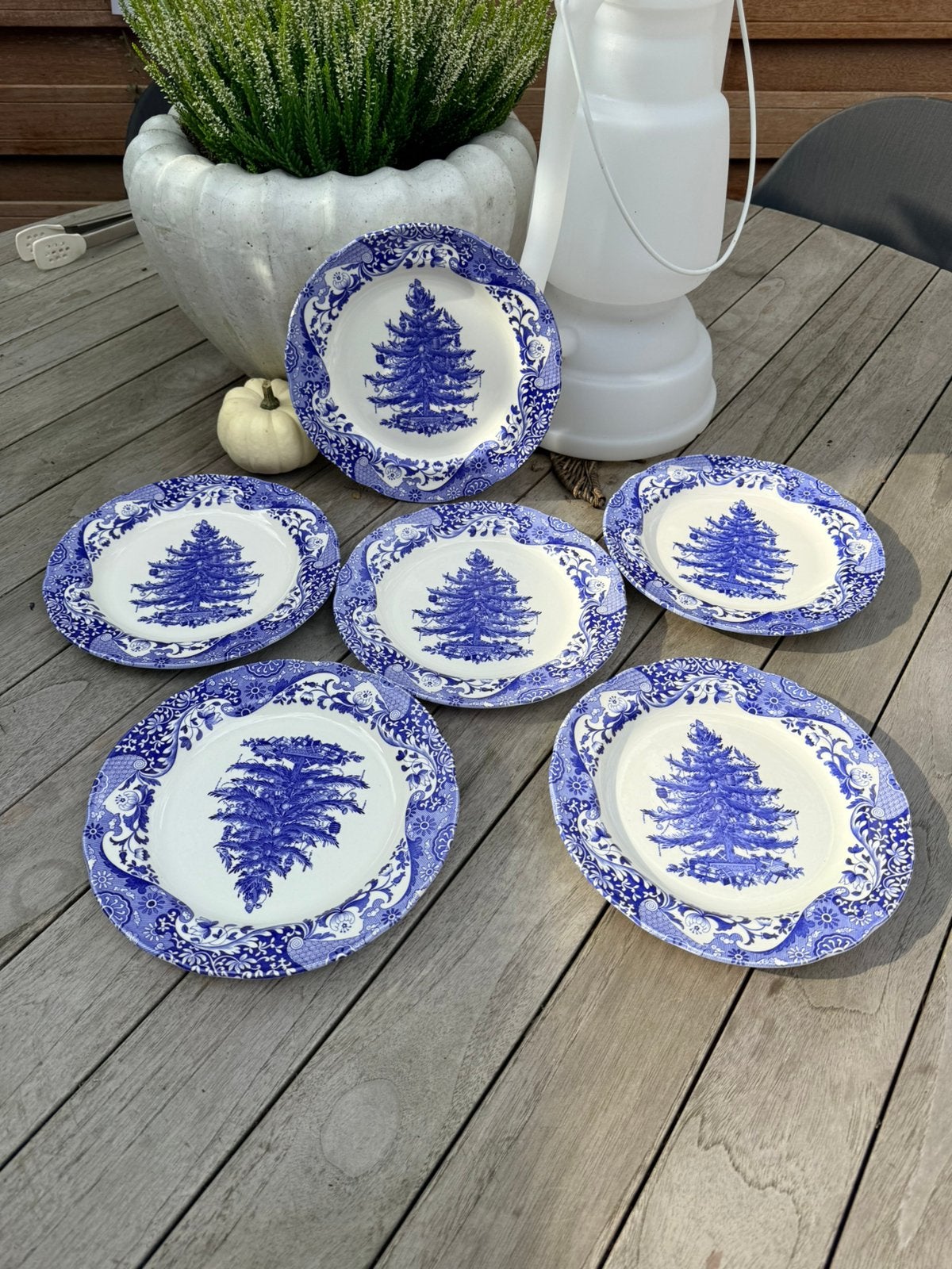 Spode blue Italian christmas 6x diner borden mt 27 cm nieuw, Ophalen, Nieuw