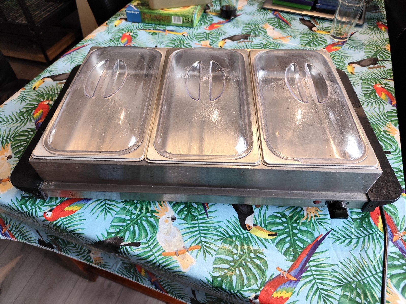 Elektrische warmhoudplaat met 3 schalen, Ophalen, Gebruikt