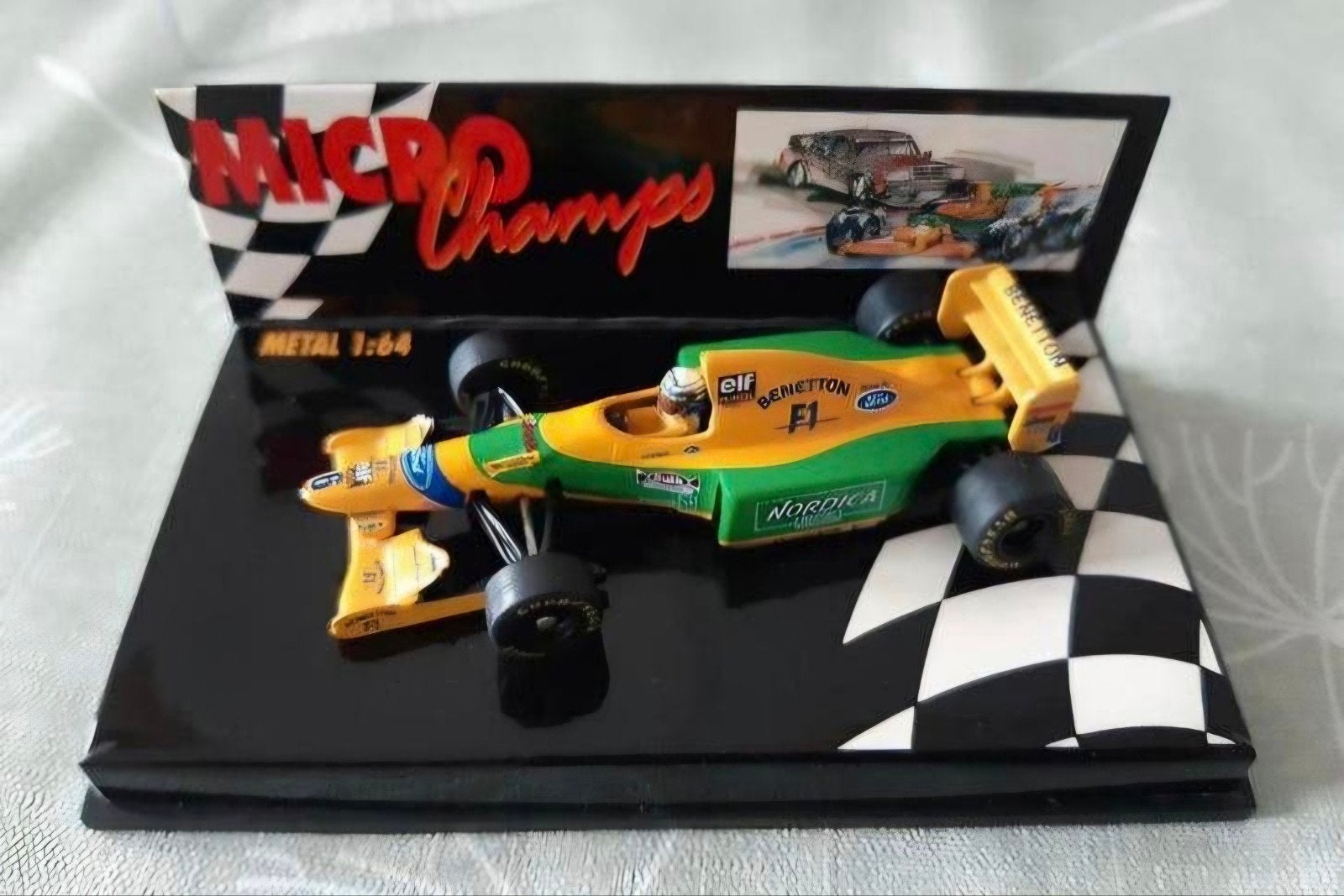 Microchamps benetton b 193 patrese 640-930006 1:64, Verzamelen, Ophalen of Verzenden, Zo goed als nieuw, Auto's