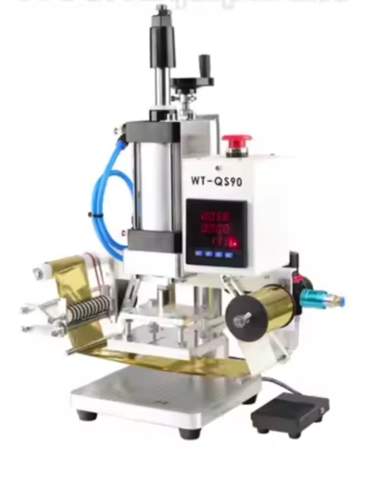 WT-QS90 Pneumatische Hot Stamping Machine Foliedrukker, Ophalen, Zo goed als nieuw