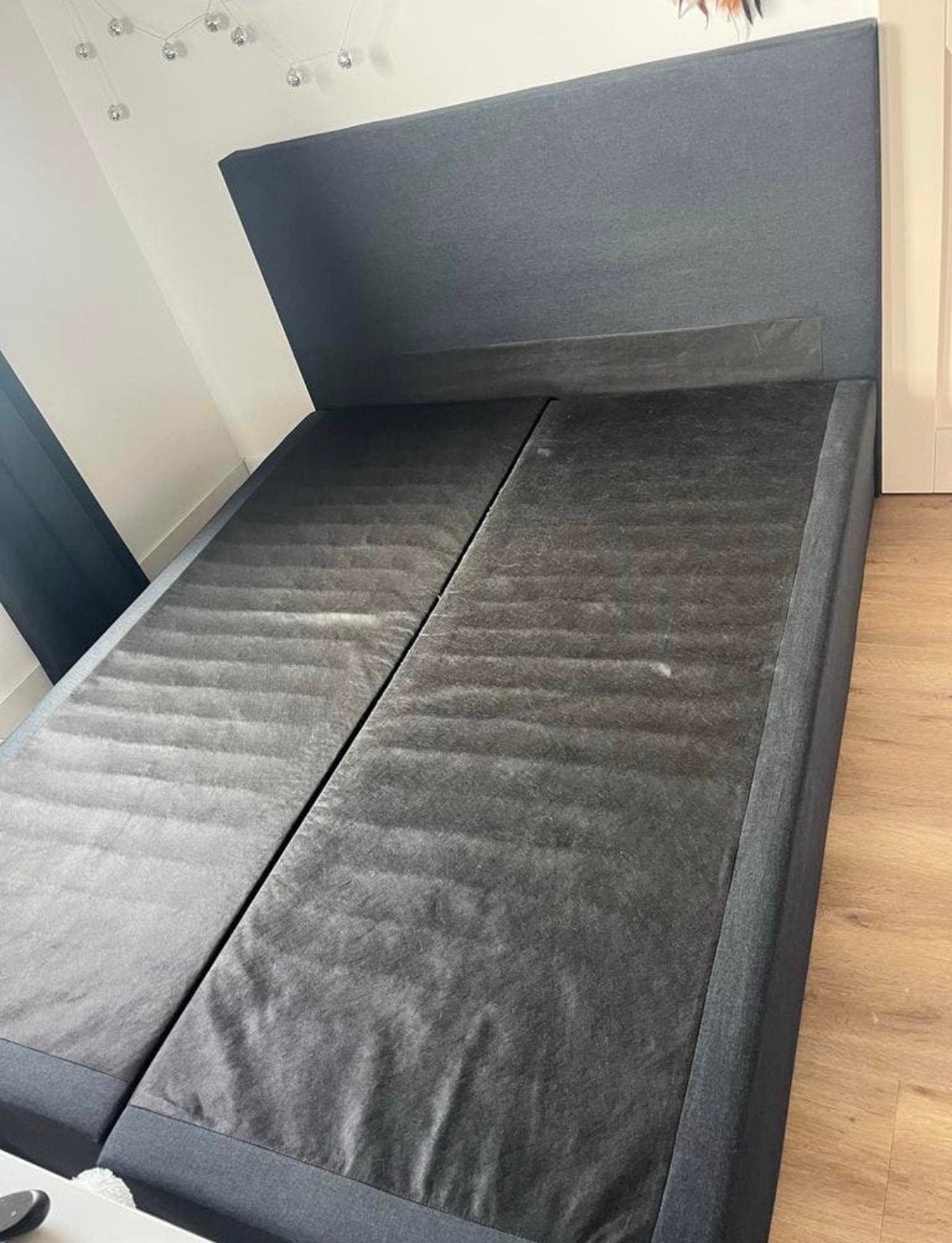 Bed 160x200 cm met verstelbaar hoofdeinde, Ophalen, Zwart, Tweepersoons, 200 cm