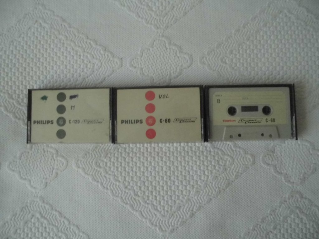 3 oude Philips en Teleton cassettebandjes C120 en C60, Cd's en Dvd's, Gebruikt, 2 t/m 25 bandjes, Overige genres, Ophalen of Verzenden