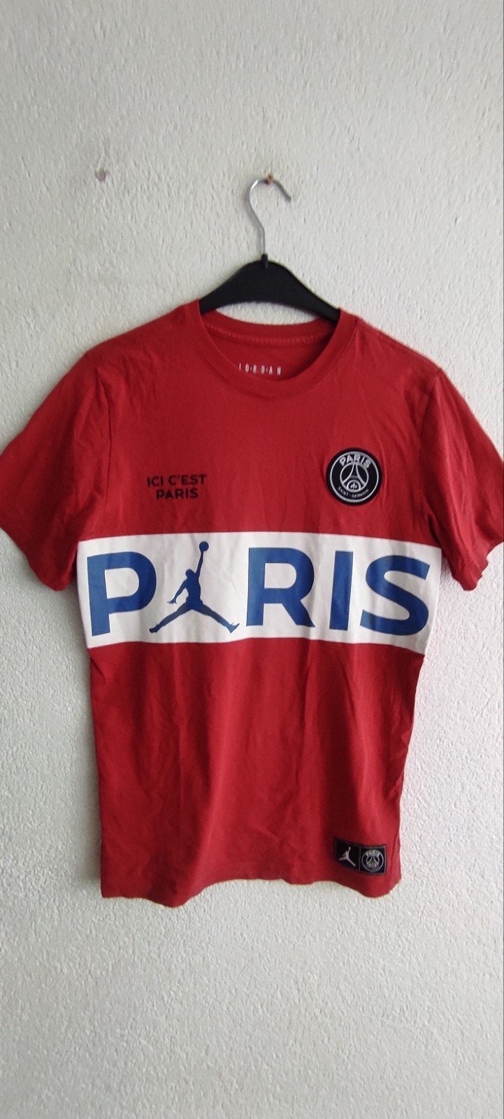 Jordan x PSG T-shirt rood maat M, Maat 48/50 (M), Ophalen of Verzenden, Gedragen, Jordan