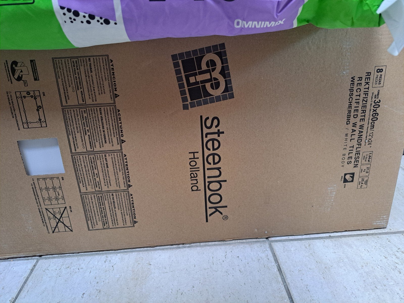 4 pakken Steenboks Holland wandtegels 30x60 cm wit, Ophalen, 40 tot 60 cm, Nieuw, 5 tot 10 m²