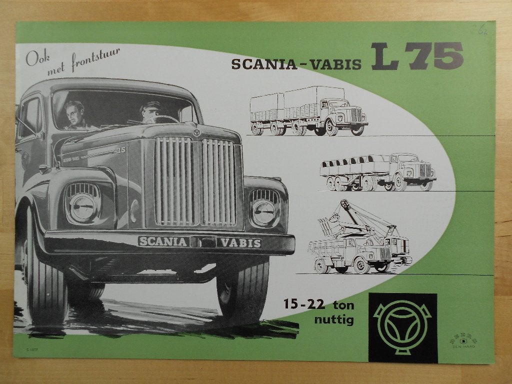 Scania Vabis L 75 ca 1960 Brochure L75 Torpedo Neus, Ophalen of Verzenden, Zo goed als nieuw, Overige merken, Scania