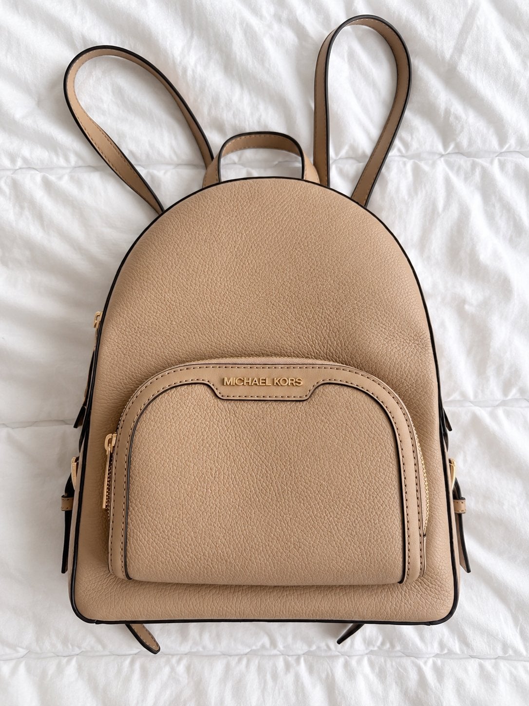 Michael Kors Jaycee Medium rugzak – echt leer camel – nieuw, Ophalen of Verzenden, Nieuw, Beige, Overige typen