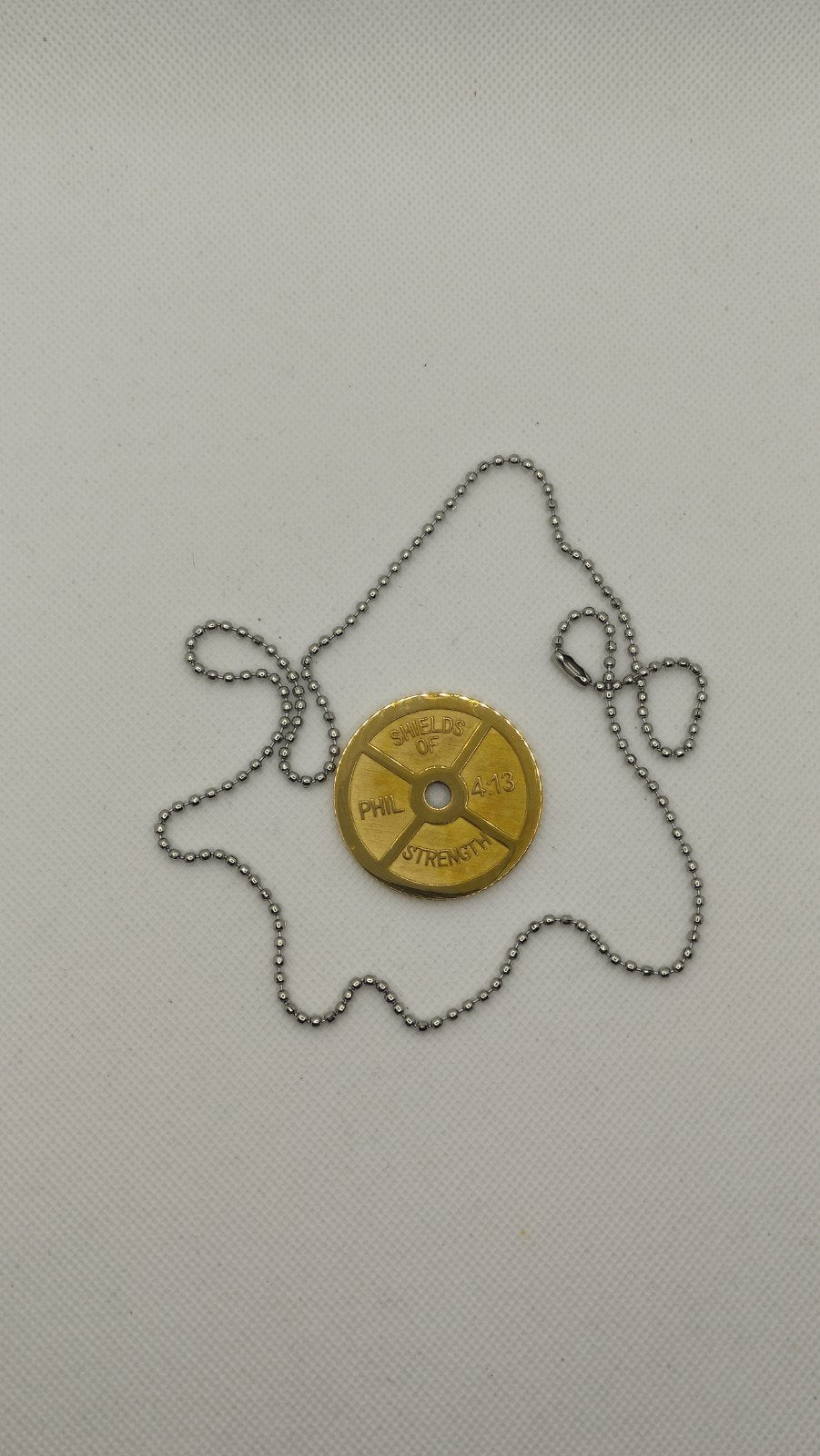 Leuke Phil 4:13 20 kg gewicht plaat ketting - nieuw, Ophalen of Verzenden, Nieuw