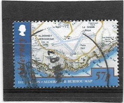 Alderney 2017 Alderney & Burhou map 57p, Verzenden, Gestempeld
