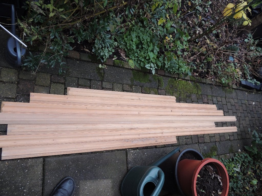 13 meter houten sierlijst, Ophalen, Overige materialen, Zo goed als nieuw, 250 cm of meer