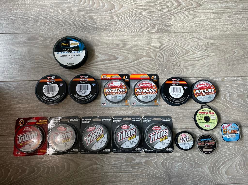 Diverse vislijnen , berkley , shimano , gamakatsu , sufix, Ophalen of Verzenden, Vislijn