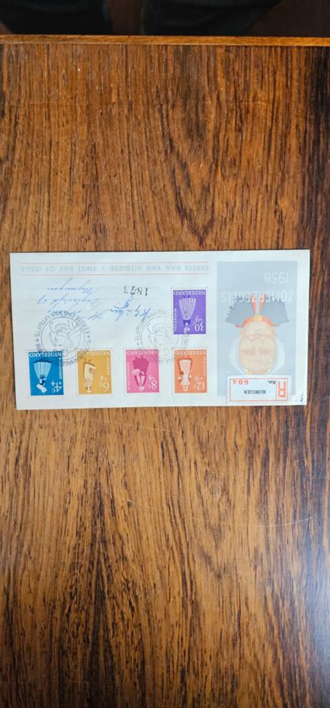 FDC Nederland E 34 - Zomerzegels 1958, Postzegels en Munten, Verzenden