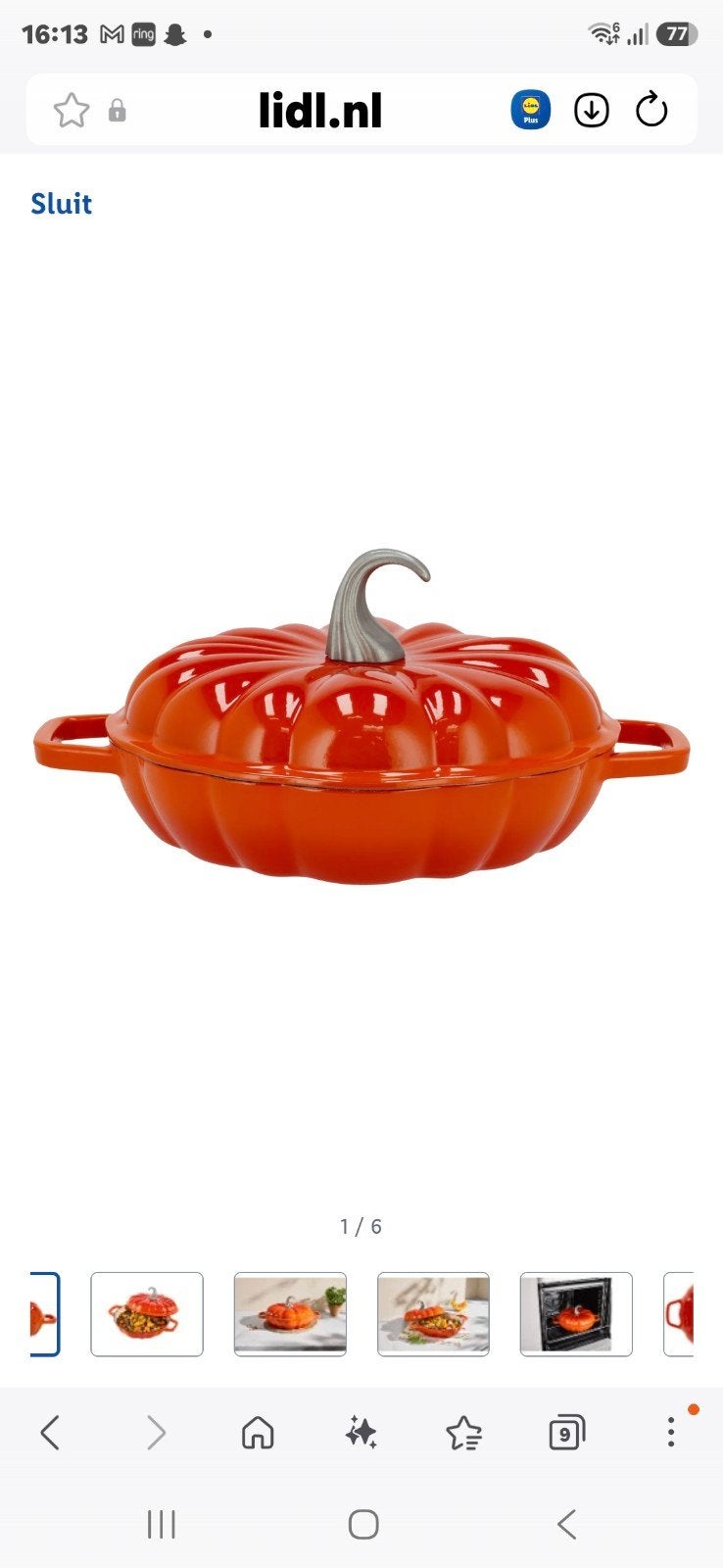 pompoen pan, Ophalen, Nieuw