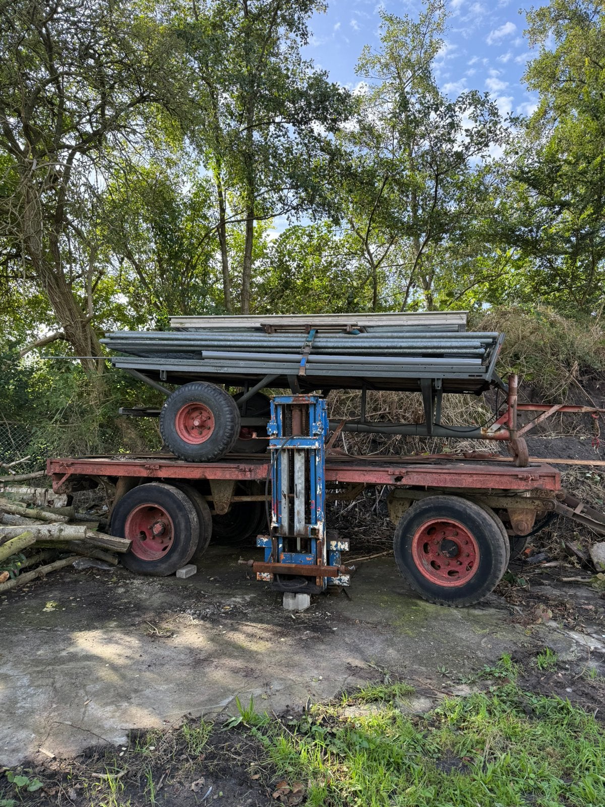 2 keer Platte wagen / strowagen / bakkenkar te koop, Ophalen, Transport