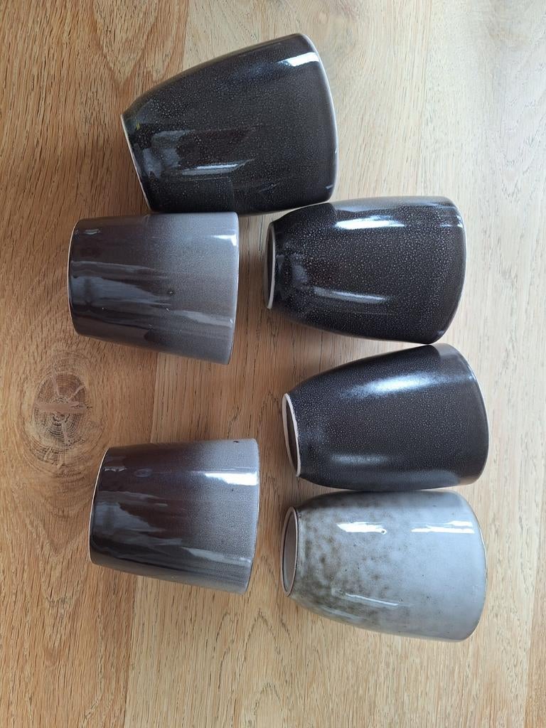 6 Kwantum/Tavola koffiekopjes/mokken, Huis en Inrichting, Ophalen, Zo goed als nieuw, Overige stijlen, Kop(pen) en/of Schotel(s)