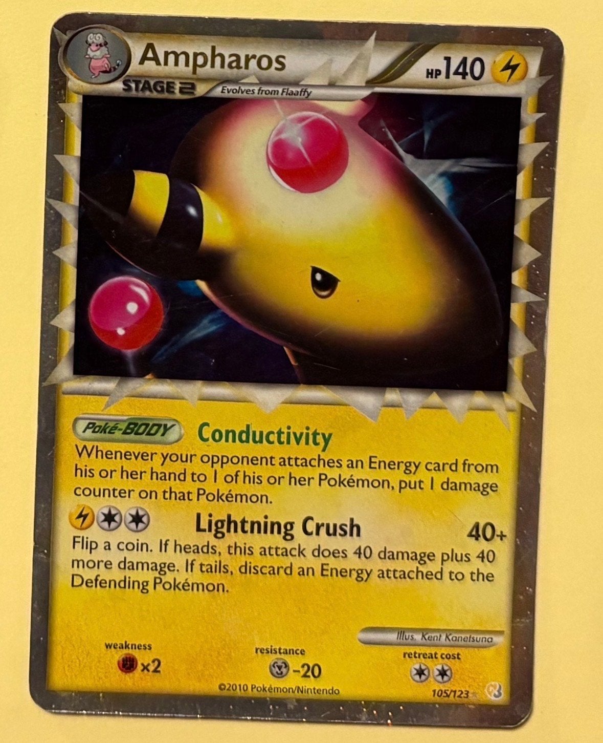 Pokémon Kaart Ampharos 105/123, Ophalen of Verzenden, Gebruikt, Losse kaart