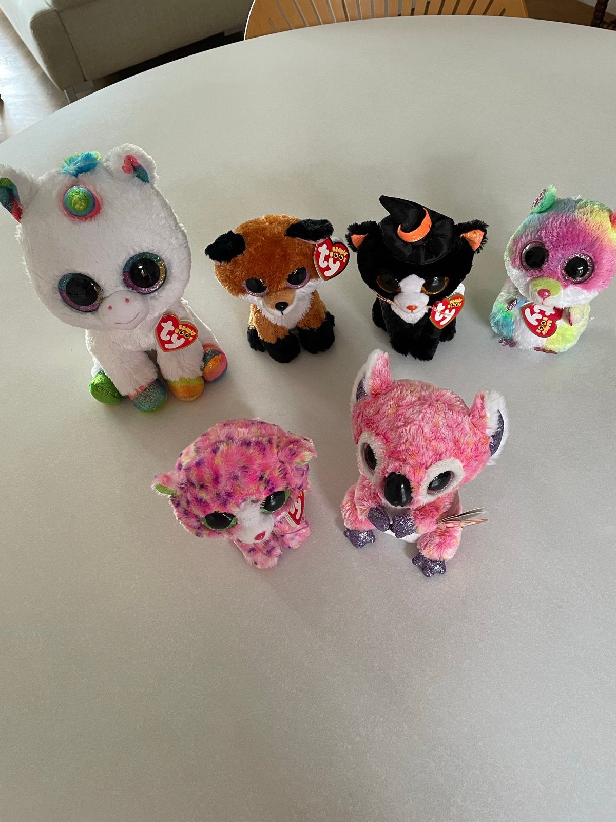 Ty Beanie Boo's - 1 grote (26cm) en 5 kleine (15cm), Ophalen of Verzenden, Middelgroot (20 tot 80 cm), Ty, Met label