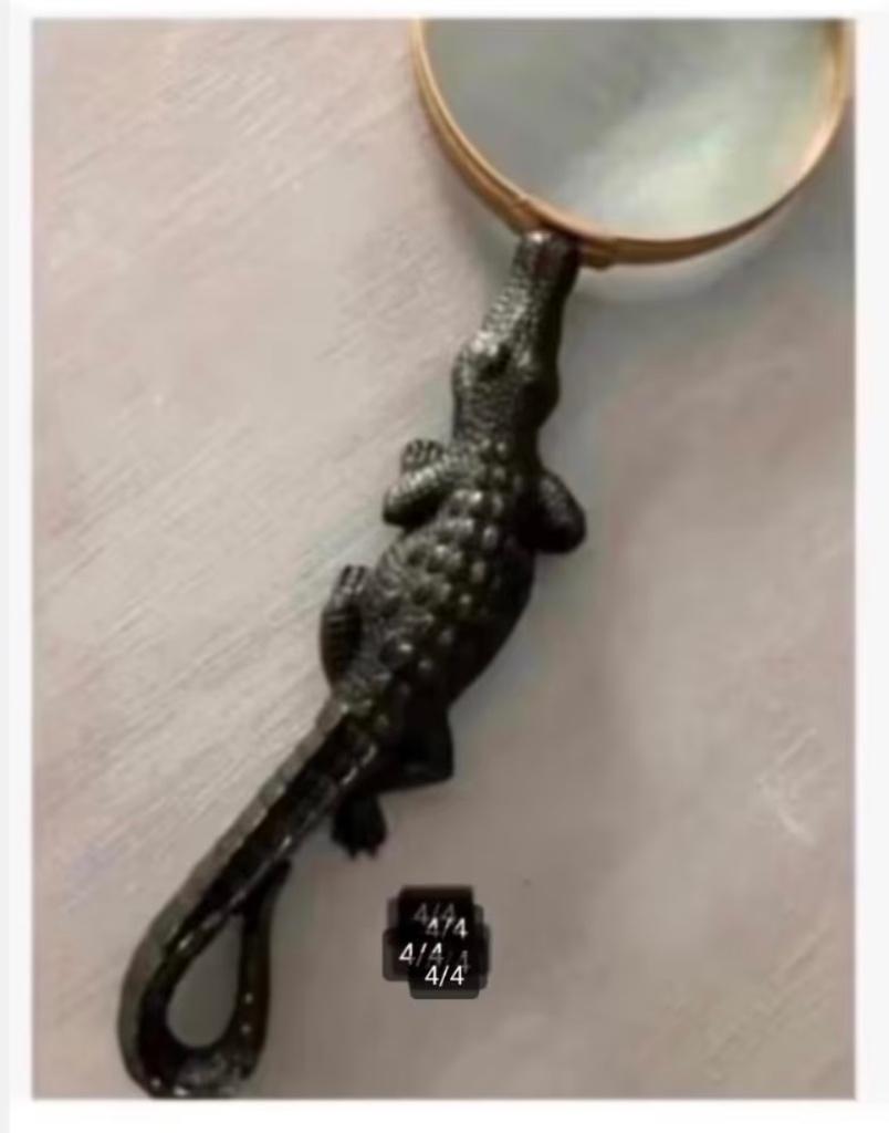 Loep vergrootglas krokodil polyresin nieuw 30 cm, glas 10 cm, Ophalen of Verzenden