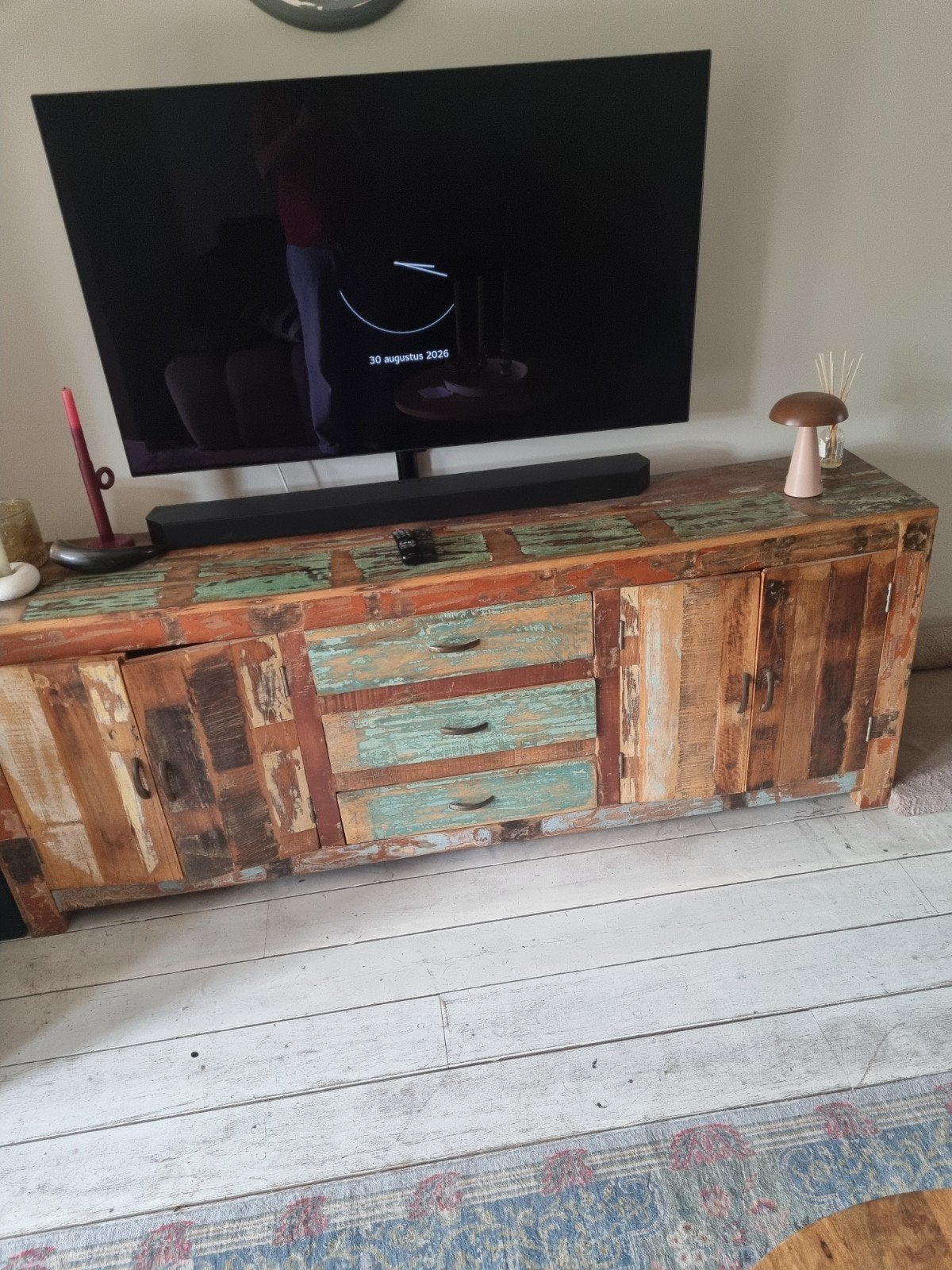 Dressoir 2 x deutjes , 3 lades, Ophalen, Gebruikt, Stoer, apart, 200 cm of meer