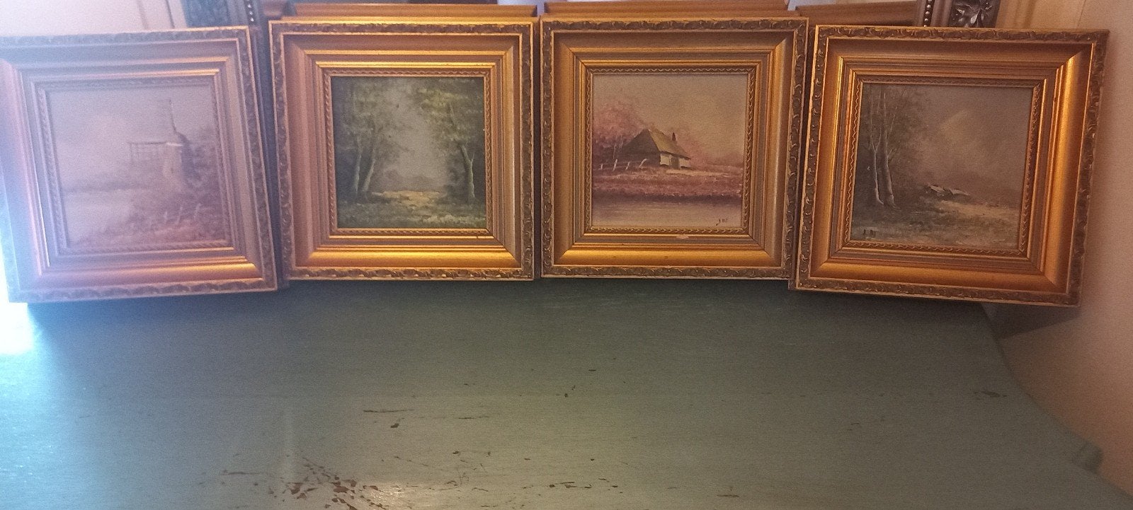 4 mooie schilderijen, Ophalen, Doek, Landschap, Origineel werk