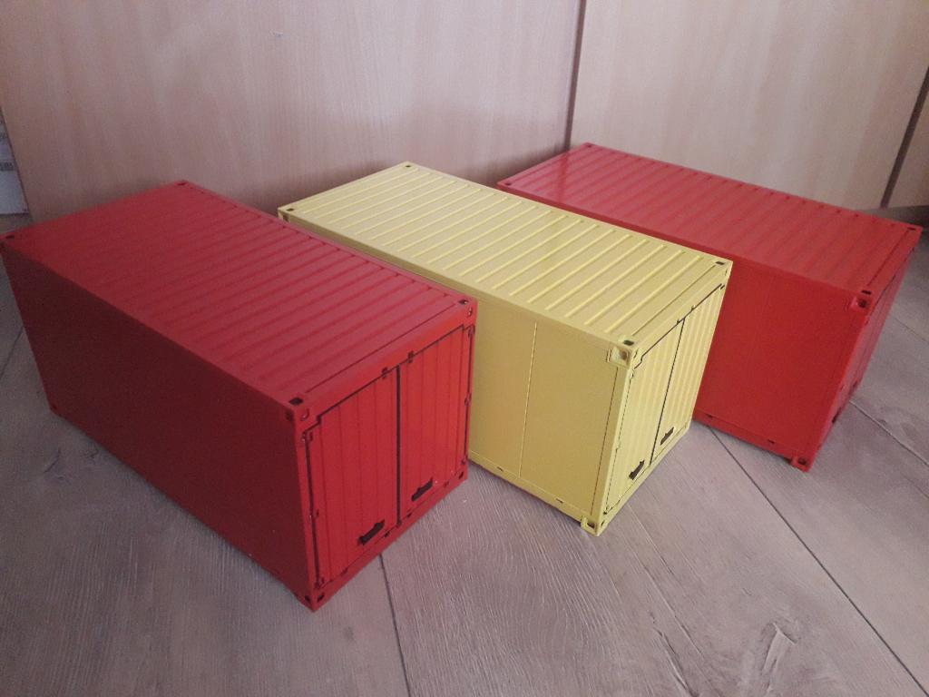 bruder 3x containers  tamiya wedico scale art truck lading, Elektro, Nieuw, Ophalen of Verzenden, Schaal 1:16