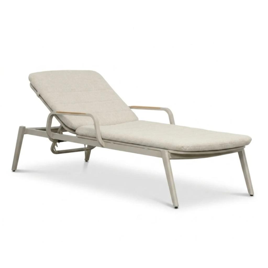 Malta ligbed tuin beige | aluminium + teakhout | 186cm, Ophalen, Verstelbaar, Aston Martinlaan 36, LUX Outdoor Living
