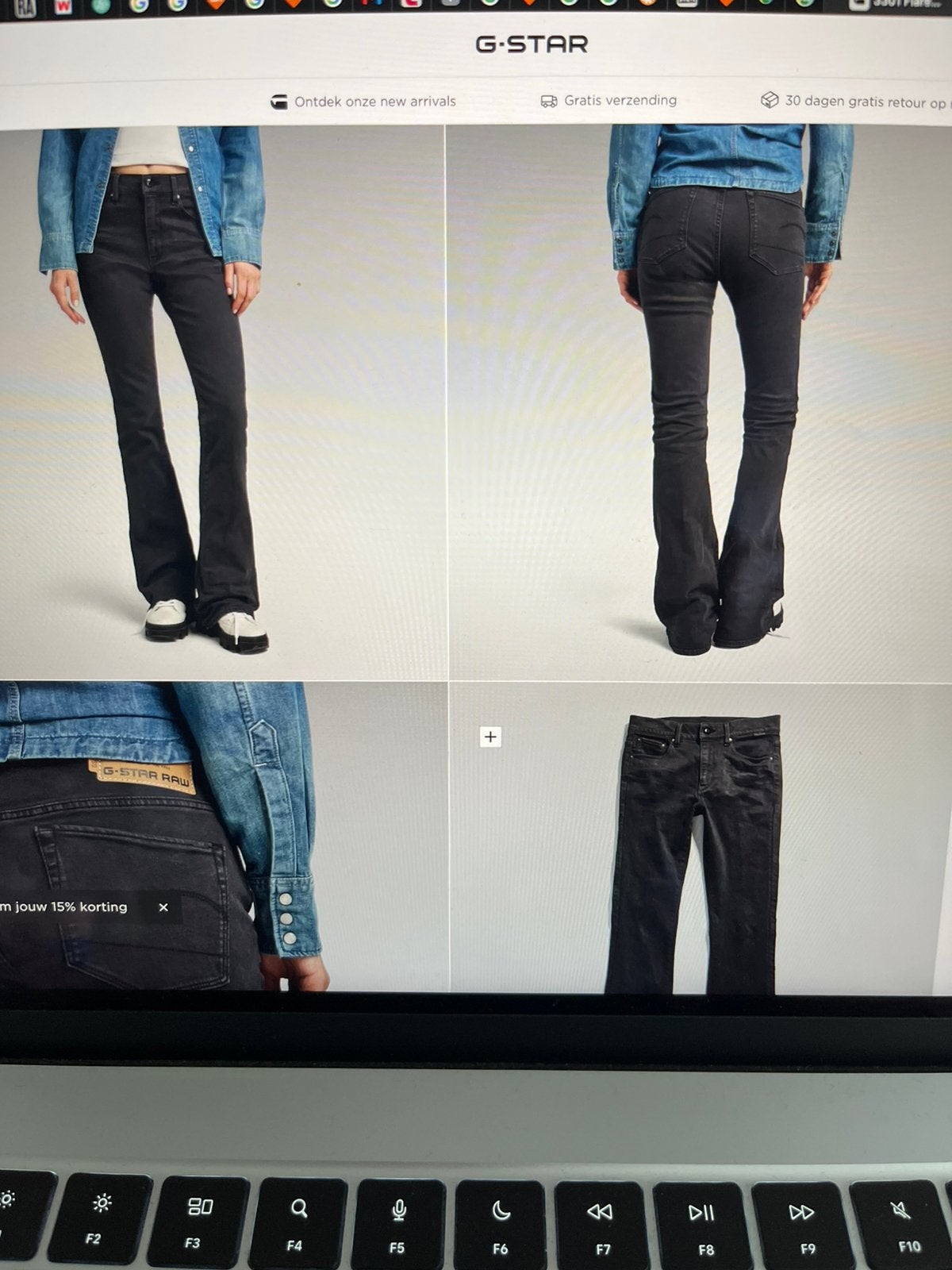 Gstar RAW jeans Flared 3301 zwart, Ophalen of Verzenden, Zo goed als nieuw, Zwart, W30 - W32 (confectie 38/40)
