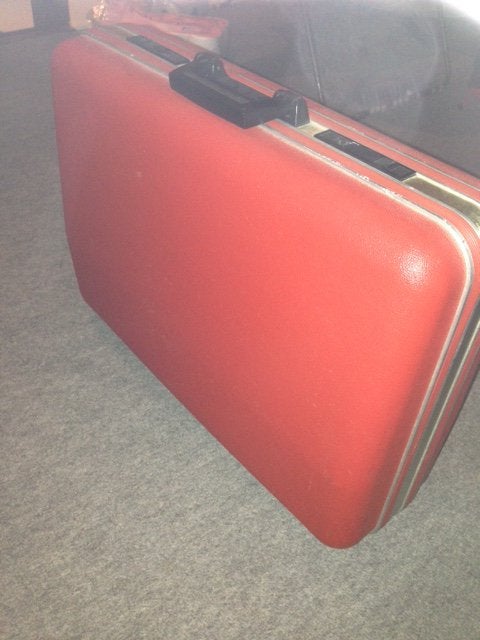 ABS-koffers Rood, Gebruikt, 50 tot 60 cm, Hard kunststof, Slot