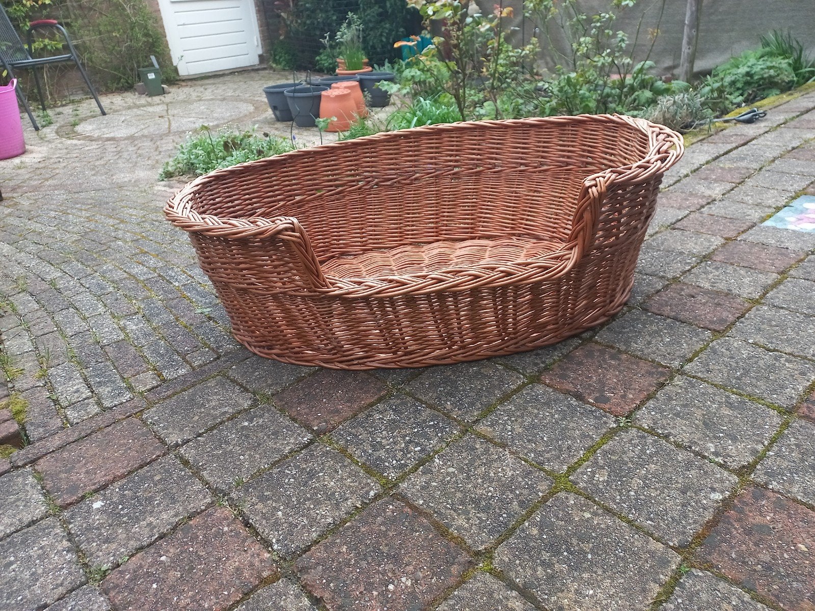 Grote rieten hondenmand, Ophalen, Gebruikt, Riet
