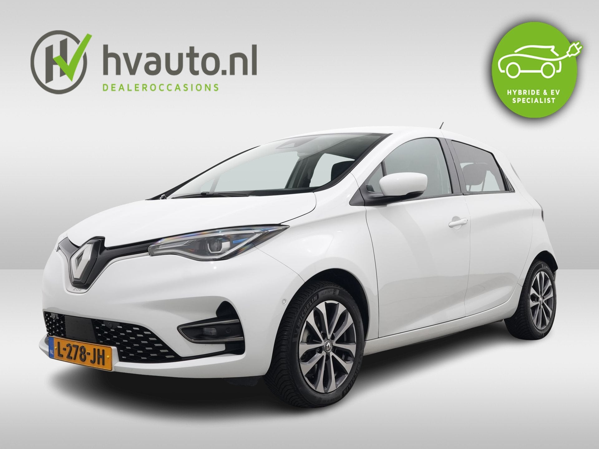 Renault ZOE R135 INTENS 52 KWH KOOPACCU CCS SOH 93,45% | War, 136 pk, Gebruikt, Zwart, Leder en Stof