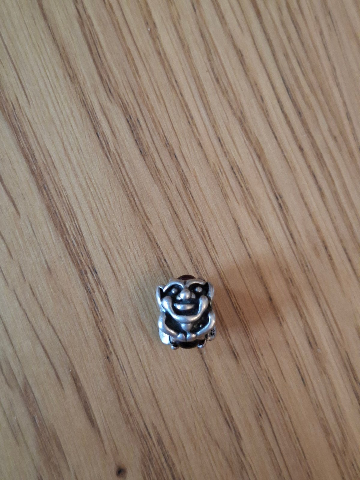 925 zilveren troll bedel met rode steen – vintage, Ophalen of Verzenden, Zilver, Trollbeads