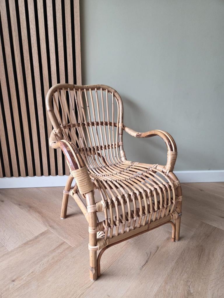Vintage rotan kinderstoel - Perfect voor de kinderkamer, Kinderen en Baby's, Kinderstoelen, Ophalen, Gebruikt, Overige typen