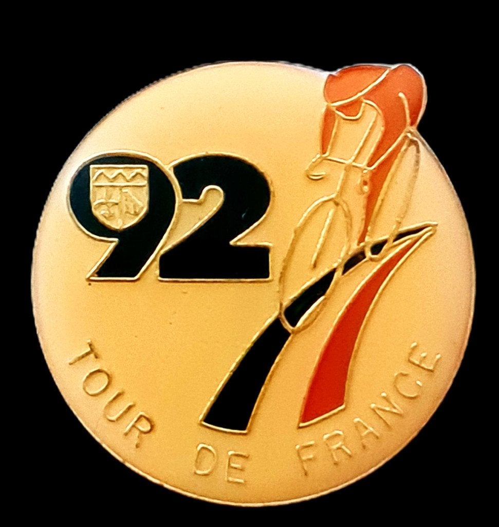 Tour de France 92 pin- rond epoxy, Verzenden, Nieuw, Sport, Speldje of Pin