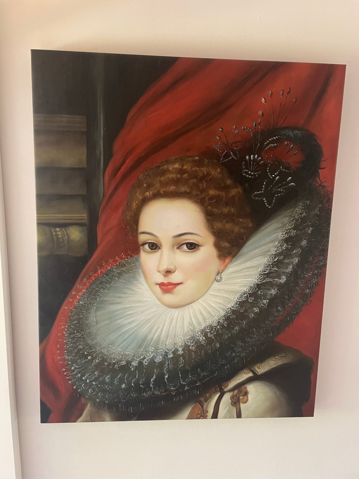 Schilderij Vrouw met Plooikraag - Klassieke Stijl, Ophalen