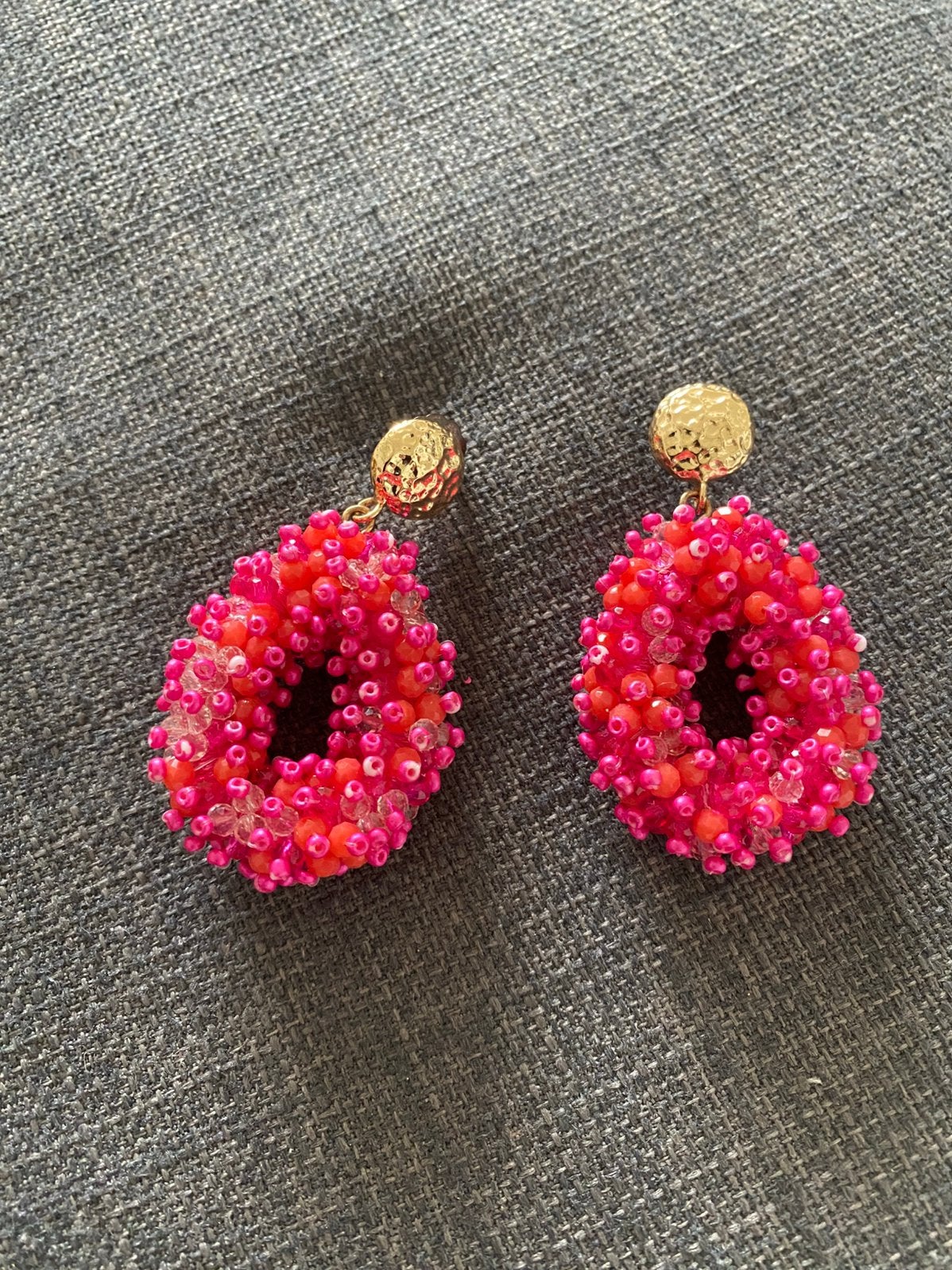 Roze oorbellen LOTT look a likes, Ophalen of Verzenden, Nieuw, Roze, Hangers