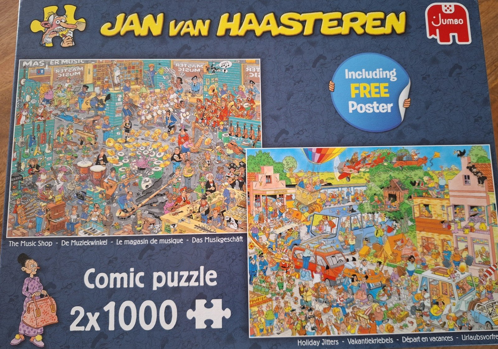 Jan van Haasteren Comic Puzzel - 2x1000 stukjes, Ophalen, 500 t/m 1500 stukjes, Gebruikt, Legpuzzel