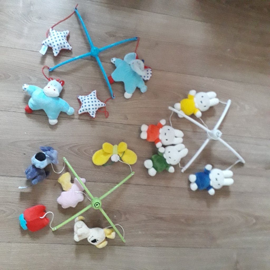 mobiels voor ledikant of box, Woezel&Pip, Nijntje en TiAmo, Gebruikt, Overige merken, Overige typen, Inclusief standaard