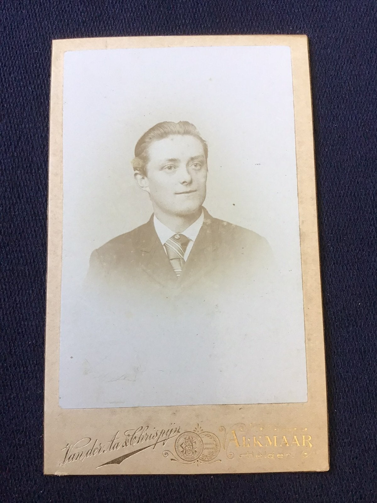 CDV, Jongeman, C. VAN DER AA & J. CHRISPIJN, ALKMAAR, Ophalen of Verzenden, Voor 1940, Gebruikt, Foto