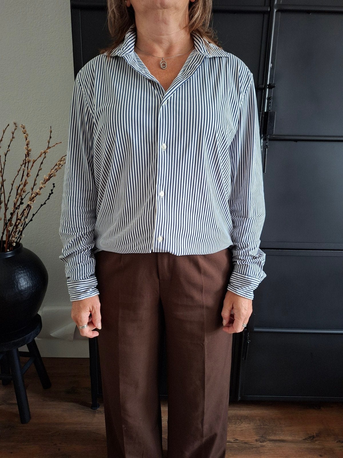 Zara blauw - wit gestreepte blouse - Maat L, Blauw, Zara, Maat 42/44 (L), Ophalen of Verzenden