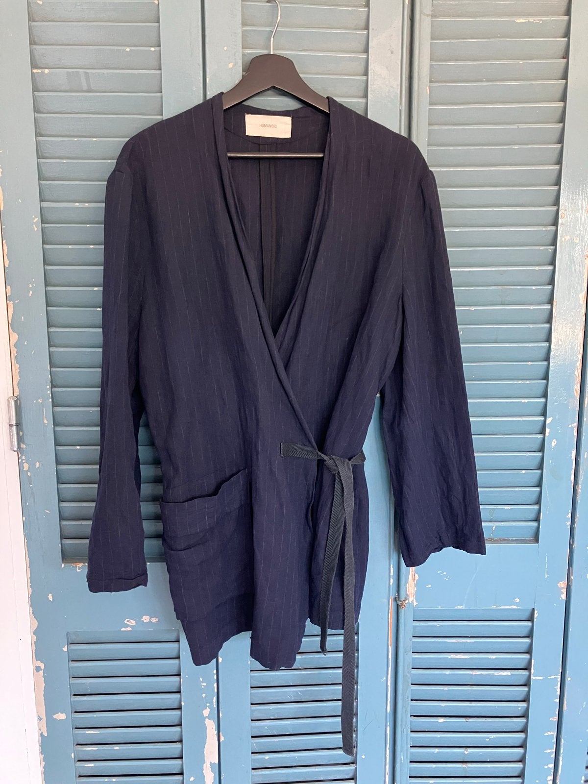 Humanoid wikkelblouse/kimono in donkerblauw maat circa 38/40, Kleding | Dames, Ophalen of Verzenden, Zo goed als nieuw, Maat 38/40 (M)